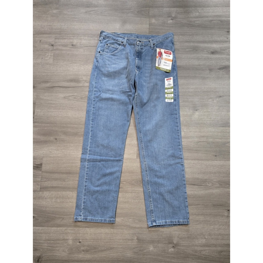 Wrangler Flex Regular Fit Men's Jeans Blue 5 Star Premium Denim Size 34x32 NWT